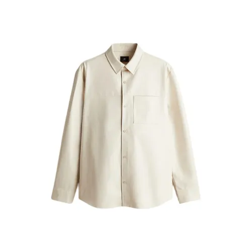H M Light Beige Men's Shirts H M Светло-бежевые Мужские Рубашки