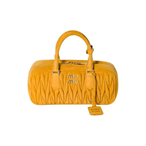 MIU MIU Arcadie Collection Matelassé Овечья кожа Одно плечо Сумка Женская Желтая