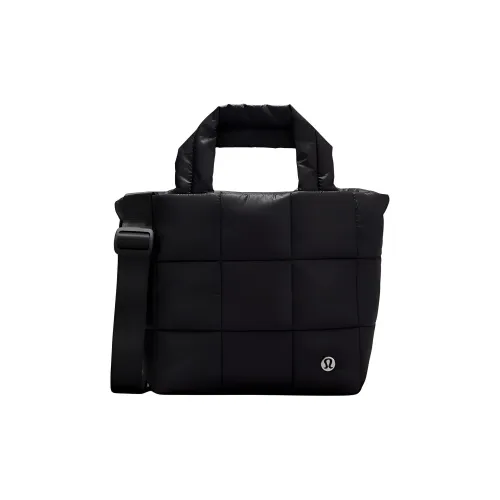 lululemon Quilted Нейлон Тоут Сумка Сумка для покупок Сумка на плечо Сумка обычная Женская Черная