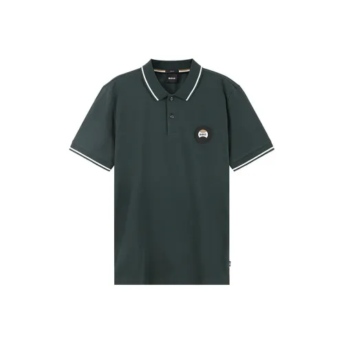 Hugo Boss Мужская поло темно-зеленого цвета