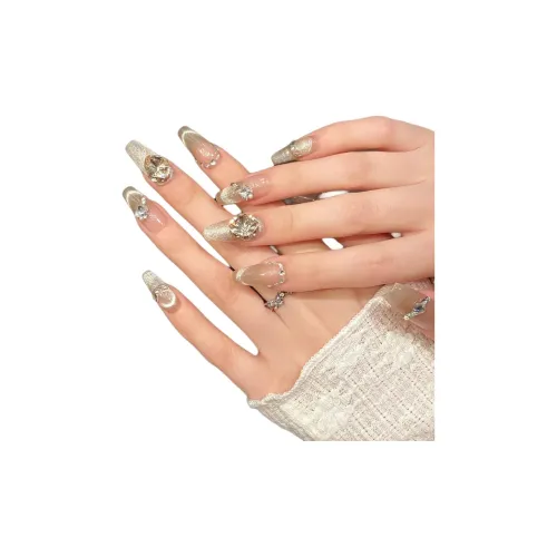 Yun Yue Joe Past Clouds Кошачий глаз Сверкающий страз Осветляющий False Nail Средний LADDER 25mm Градиентный Flashing