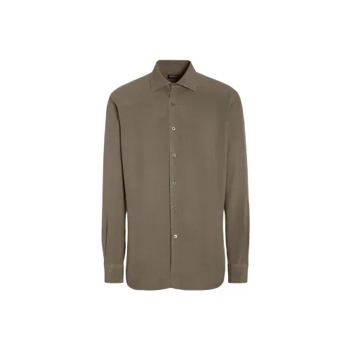 Ermenegildo Zegna Шалфей Зеленый Мужские Рубашки