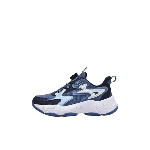 LOTTO Shun Shadow Slip-resistant и дышащий низкий топ детские беговые кроссовки синий детский