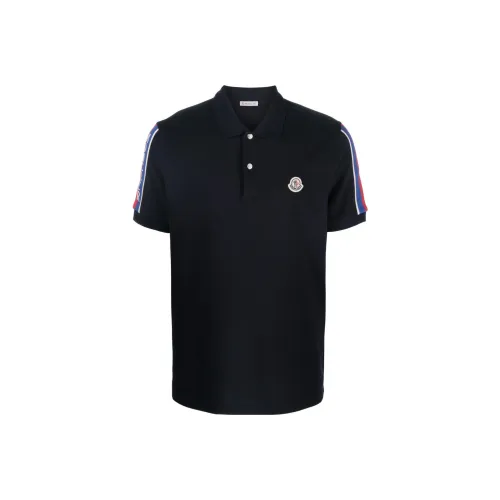 Moncler Темно-синяя мужская поло рубашка