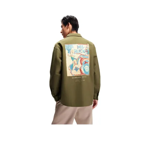 JACK JONES· Длинный рукав рубашка топ мужской армейский зеленый