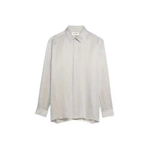 SAINT LAURENT SS24 Рубашка Мужская Мел