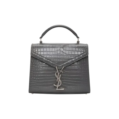 SAINT LAURENT Кожа Портативный Crossbody Сумка Сумка через плечо Женская Серого цвета