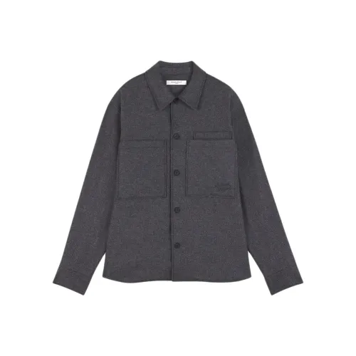 Maison Kitsune Серый Смешанный Цвет Мужские Рубашки