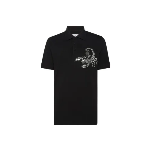 PHILIPP PLEIN Мужская черная поло рубашка