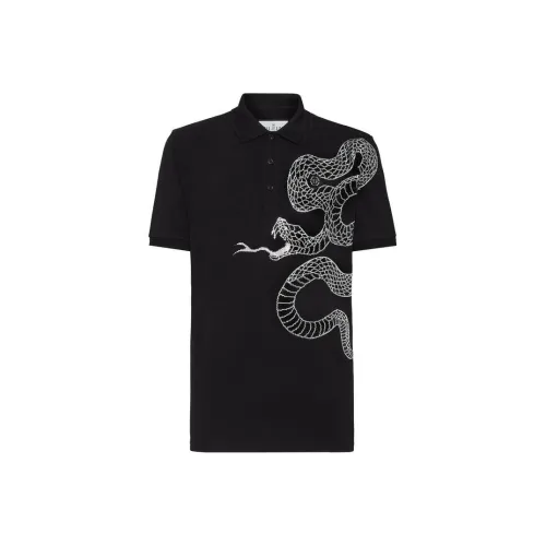 PHILIPP PLEIN Мужская черная поло рубашка