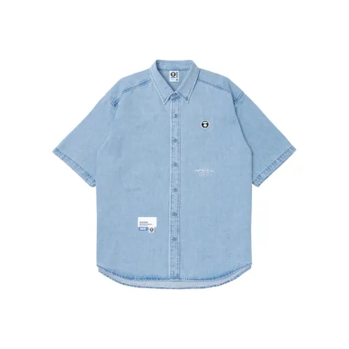 Aape Синий BLL Мужские Рубашки