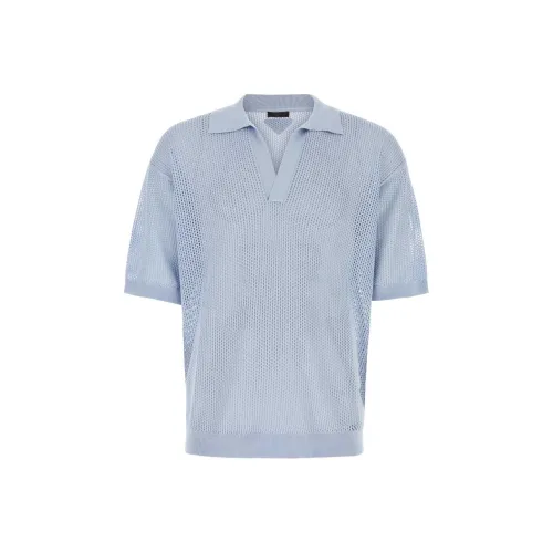 PRADA Поло Мужское Розовое и Синие