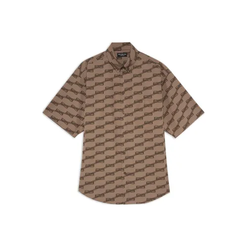 Balenciaga FW22 Рубашка Регулярного Кроя Мужская Коричневая