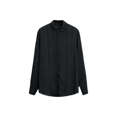 ZARA Мужские черные рубашки