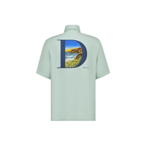 DIOR Quarterly New Products Светло-синие Мужские Рубашки