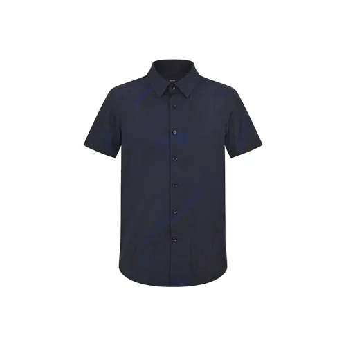 RARE Короткий рукав рубашка мужская темно-синий