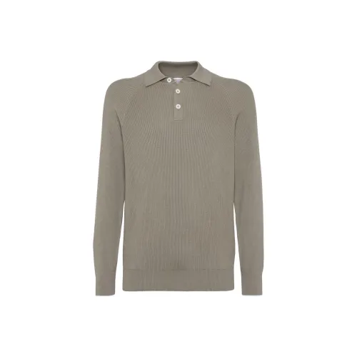 BRUNELLO CUCINELLI FW24 Поло Мужское Хаки