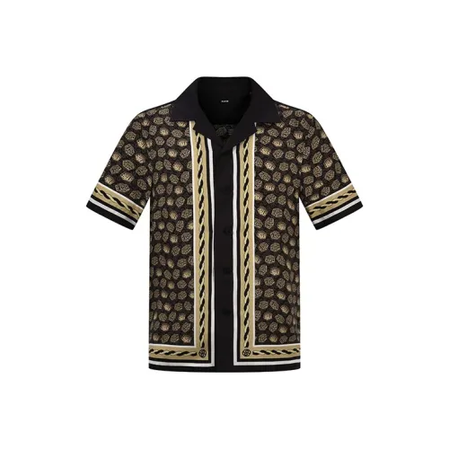 RARE Короткий рукав рубашка мужская многоцветная