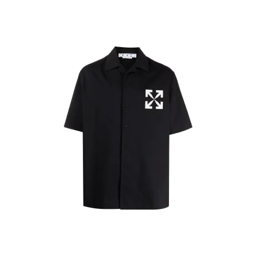 Off Белый Черный Мужские Рубашки