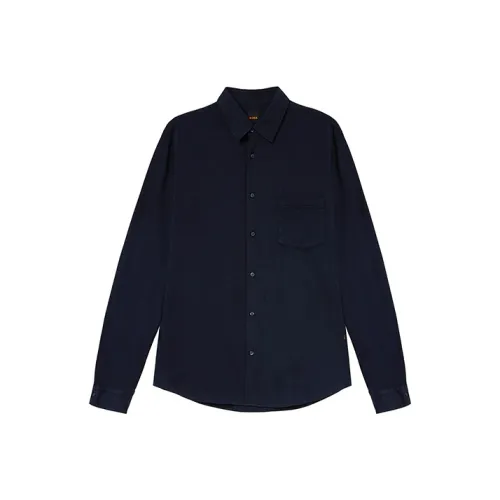 Hugo Boss Темно-синие мужские рубашки