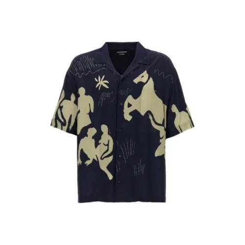 Jacquemus Мужские Синие Рубашки