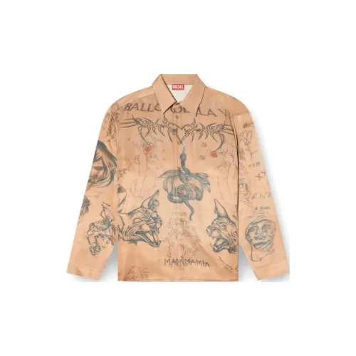 DIESEL Damiano David Collaboration Бежевый Унисекс Рубашки