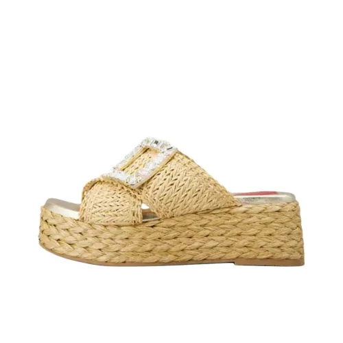 Roger Vivier Слипоны 6 см Женские Бежево-желтые