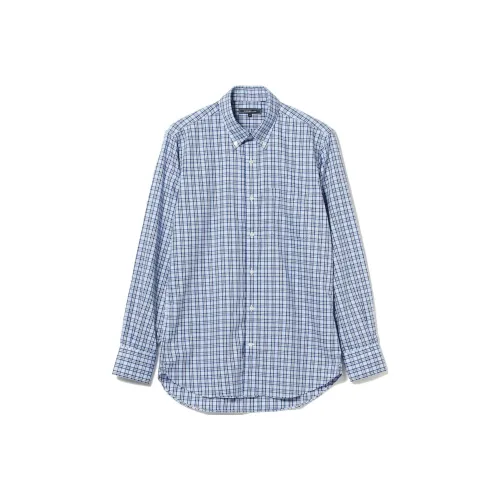 BEAMS Мужские рубашки из саксонского синего