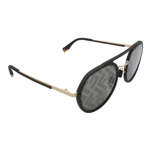 FENDI Пластина Wa Металл Пластик Металл Авиатор Солнцезащитные очки Мужской Золотой черный