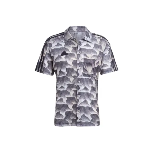 Adidas ALLOVER PRINT Серые Мужские Рубашки