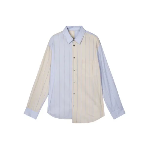 CROQUIS 981 Светло-синий Полоса/клетка Унисекс Рубашки