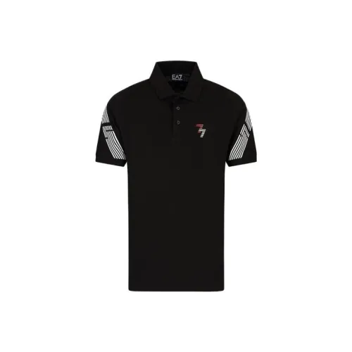 EMPORIO ARMANI EA7 Черная мужская поло рубашка