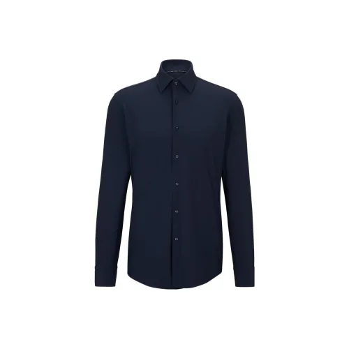Hugo Boss Темно-синие мужские рубашки