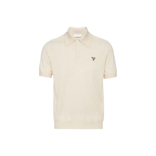 PRADA Мужская поло цвета айвори
