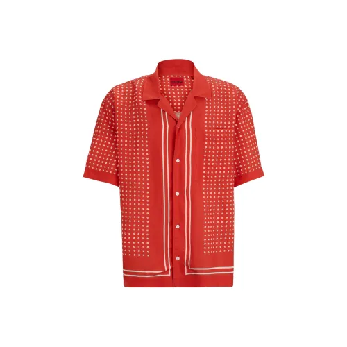 Hugo Boss Red Men's Shirts Hugo Boss Красные Мужские Рубашки