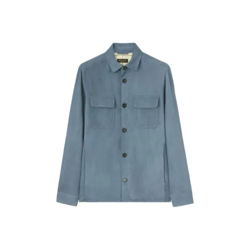 Loro Piana Туманно-голубой Мужские Рубашки