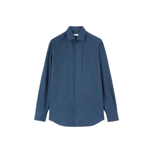Loro Piana Рубашка Мужская Космический Синий