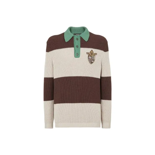 Fendi Мужская Поло Коричневого цвета