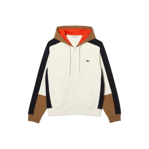 LACOSTE Толстовка Мужской Белый Коричневый Темно-синий Синий