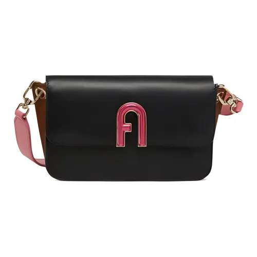 Furla Gemma GRAIN LEATHER Роман Конверт Сумка через плечо Сумка среднего размера Женская Черная