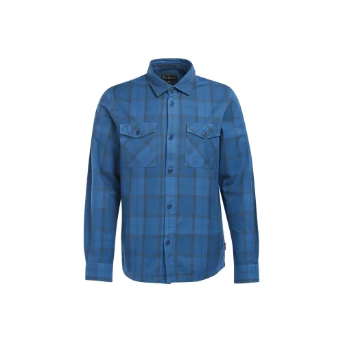 BARBOUR Мужские рубашки синего цвета