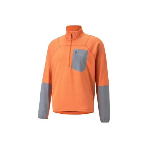PUMA SEASONS RainCELL SEASONS RainCELL Трейл бег Полузастежка Пуловер Мужской толстовка Апельсин