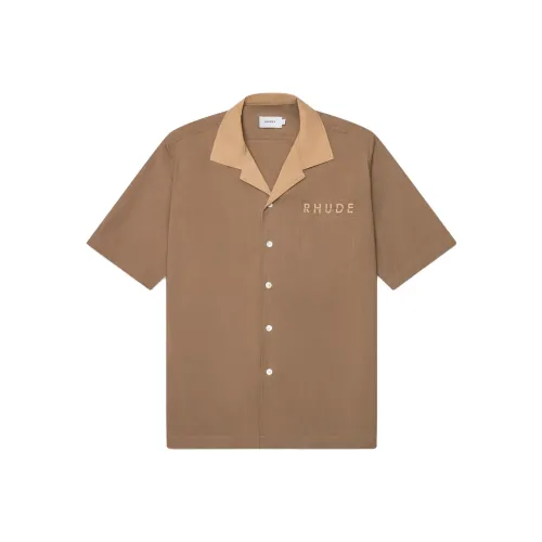 RHUDE Коричневые Мужские Рубашки