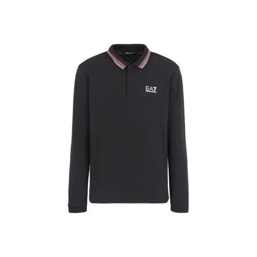 EMPORIO ARMANI EA7 SS24 Поло Мужское Черное