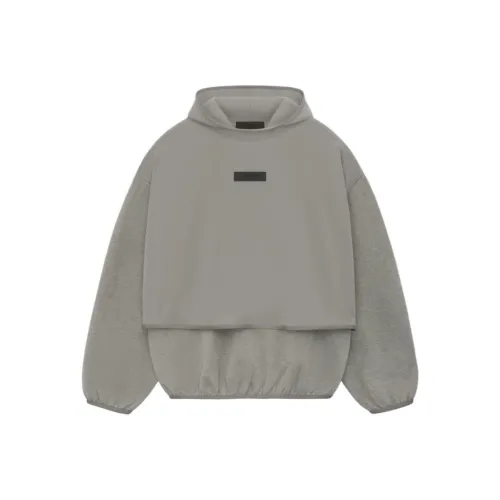 Fear Of God Essentials 2024 Summer Collection SS24 Нейлон Флис Худи Свитшот Мужской Пыльно-серый Пыль Фотиния Серый