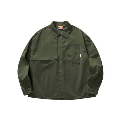 Penfield Оливково-зеленая унисекс рубашка