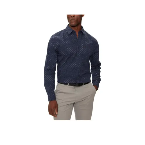 GUESS Темно-синие мужские рубашки