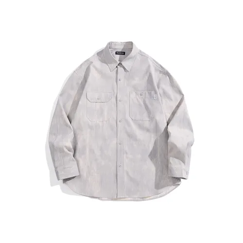 PEACEBIRD MEN Рубашка Мужская Серо-Белая