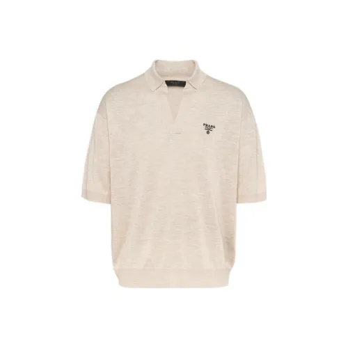 PRADA FW22 Поло Мужское Айвори Белый