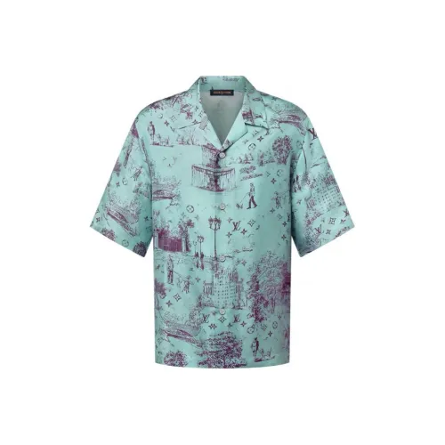 LOUIS VUITTON SS25 Рубашка Мужская Циановая